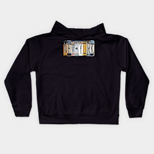 New York License Plates Kids Hoodie